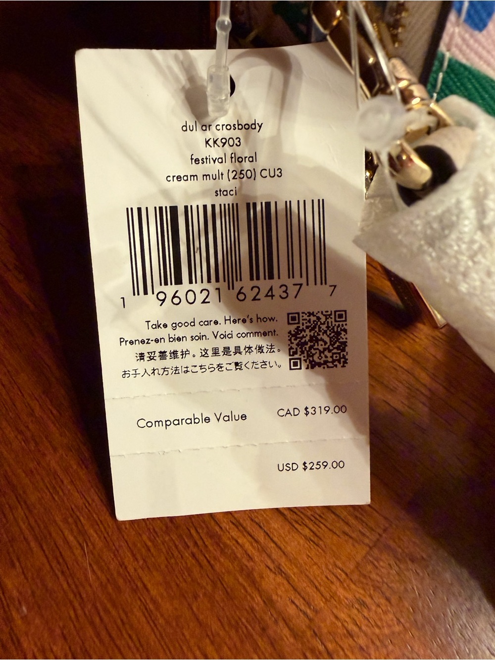 kate spade NEW Pink Canvas Floral Crossbody Bag & Cardholder - Blue Floral $358 - Picture 10 of 14